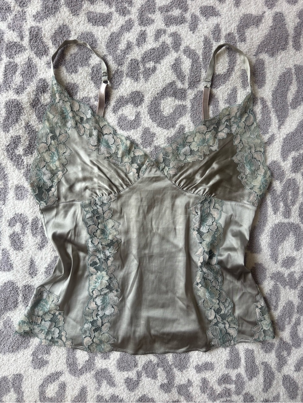 Lace-Trim Silk Cami Top